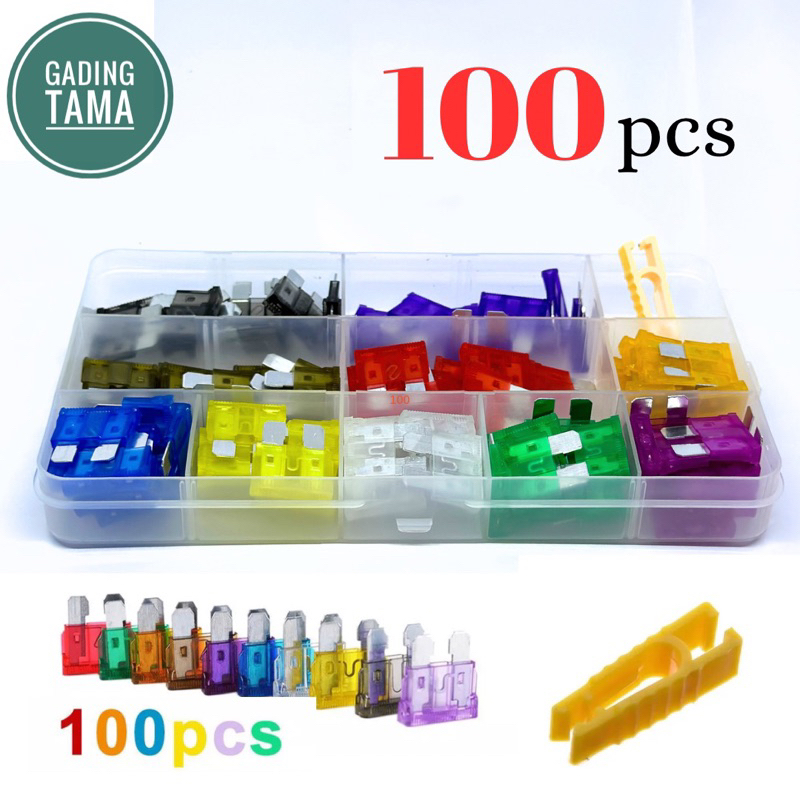 Sekring Tancap Fuse Standar 100 pcs Ukuran 2A ~ 35A