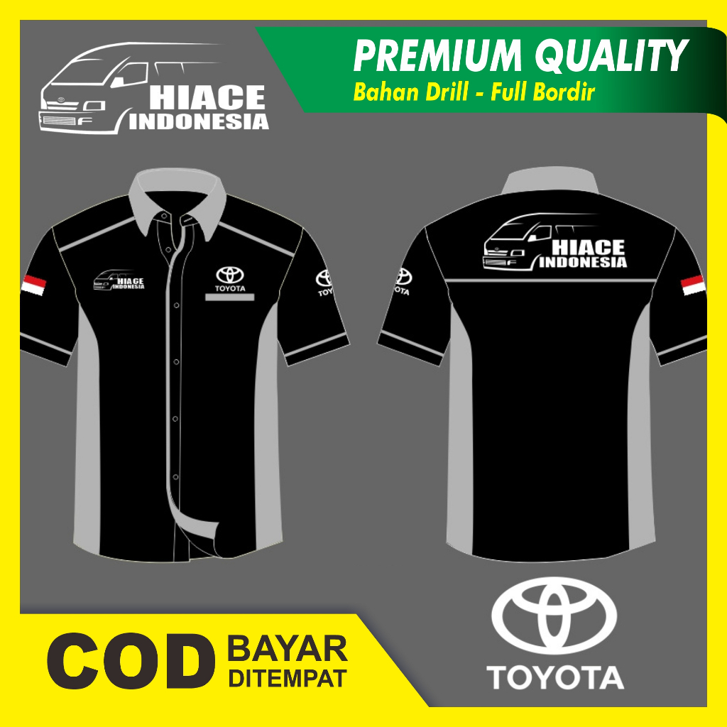 Baju Hem Kemeja Bordir Hiace Toyota Driver Travel Pariwisata Seragam Bahan Drill