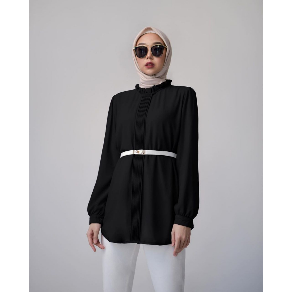 Kemeja Tunik wanita /Blouse Polos Syakilla Premium HS - 2204 Oversize bdg-style