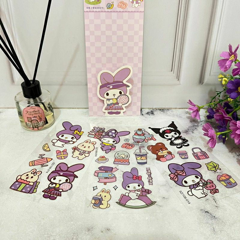 

Sticker MY MELODY kode SZ - 106 isi 3 lembar sticker gambar kartun keluarga viral kekinian unik