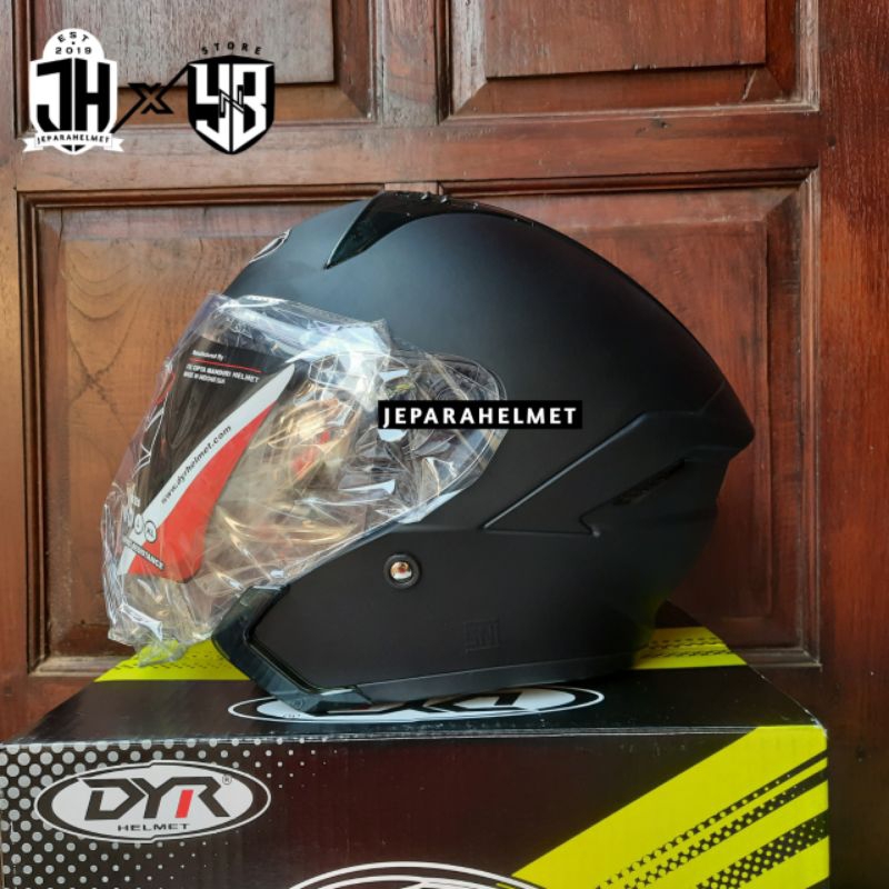 Helm Half Face NFJ DYR Subaru Solid Polos Matt Black Hitam Doff Original