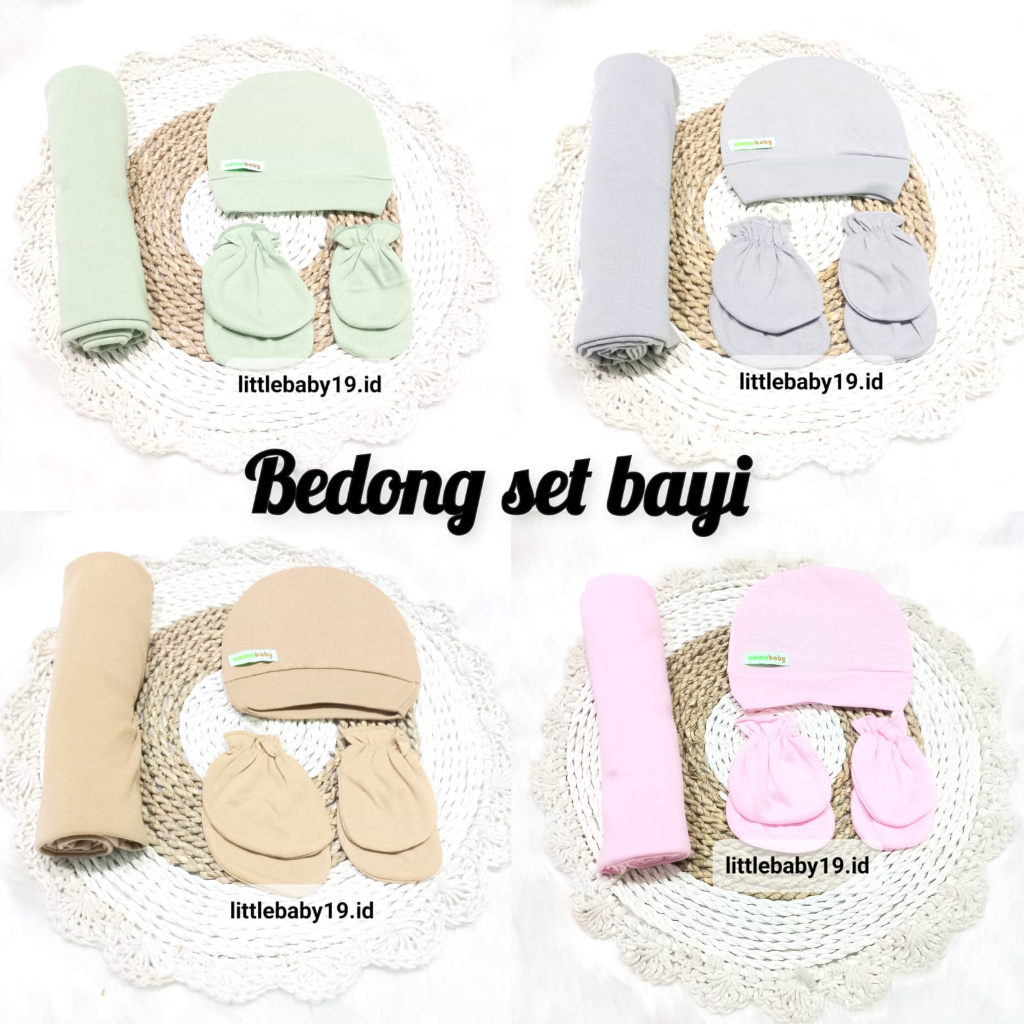 Bedong Set Bayi/Bedong Selimut Topi Sarung Tangan Kaki Baby Murah