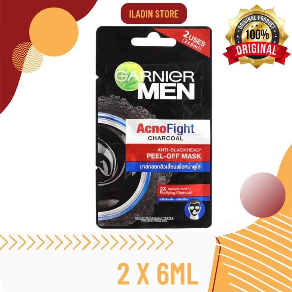 GARNIER MEN Acno Fight Charcoal Anti-Blackhead Peel-Off Mask 2x6ml