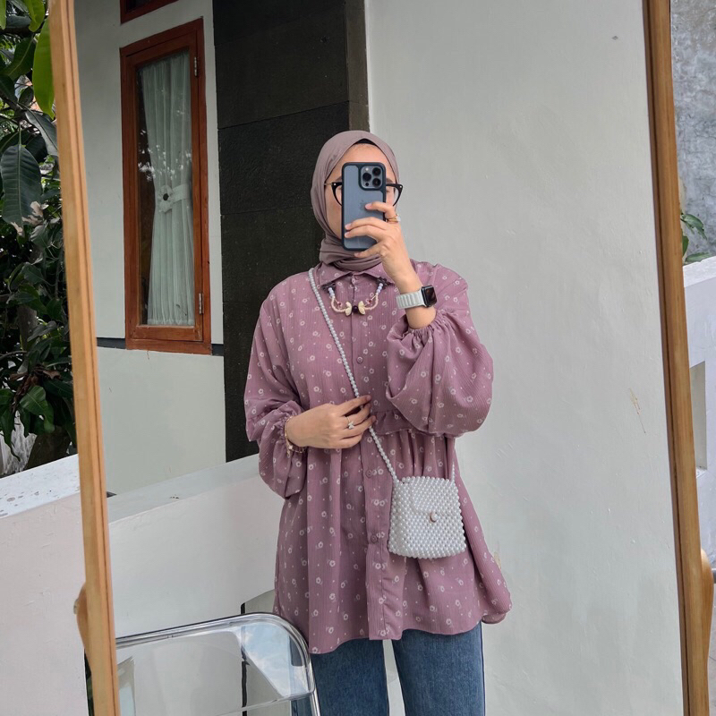 Zyla Crinkle Blouse by OUTFIX - MUAT BB 75kg