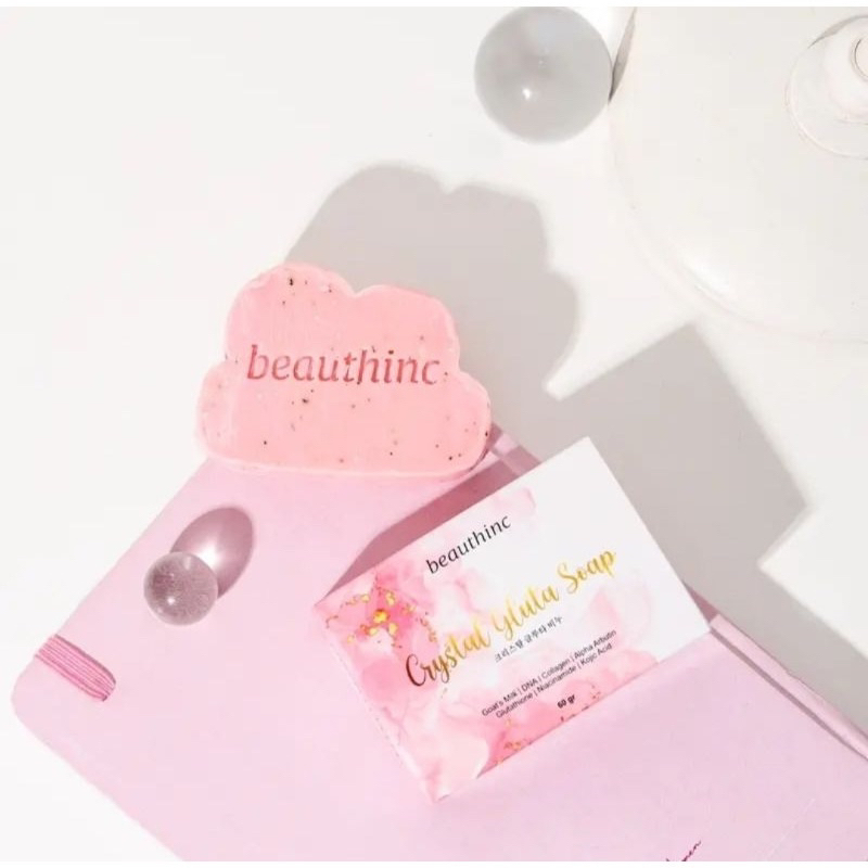 BPOM BEAUTHINC CRYSTAL GLUTA SOAP SABUN PEMUTIH BADAN DAN WAJAH SABUN NIACINAMIDE DNA SALMON