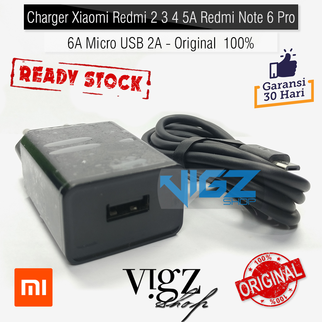 Charger Xiaomi Redmi Note 6 Pro Redmi 6A Redmi Note 2 3 4 Redmi Micro USB 2A Original 100%