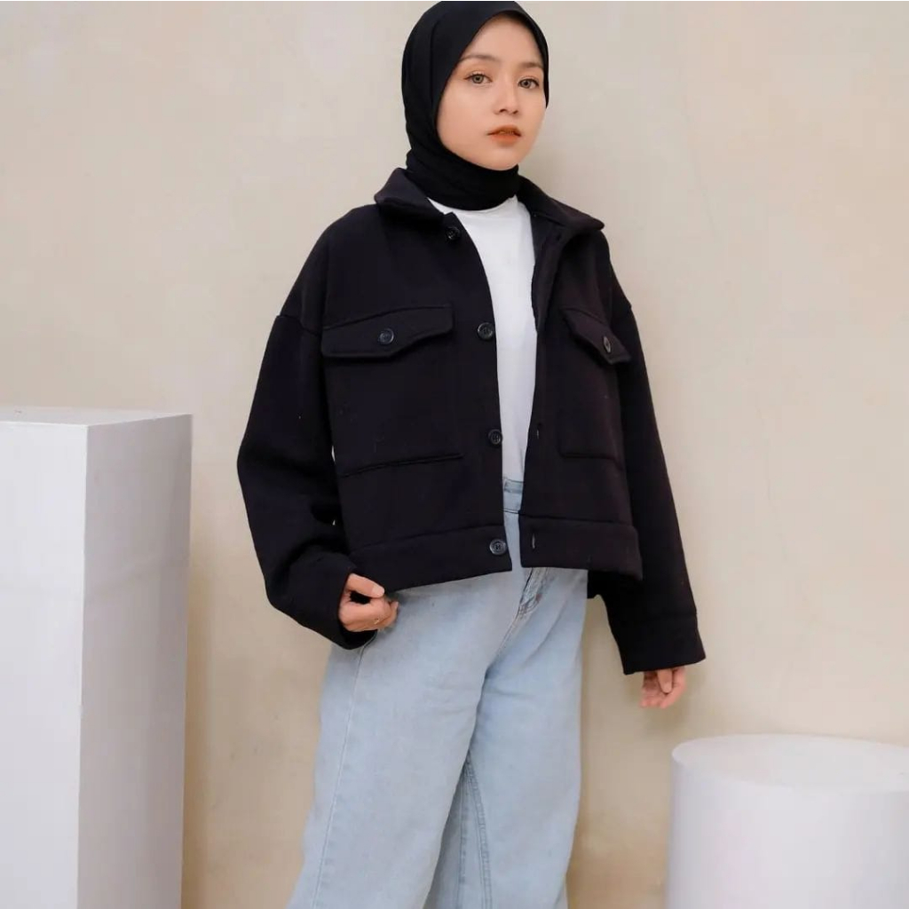 LEZY CROOPE BUTOON SWEATER OUTER WANITA OVERSIZE