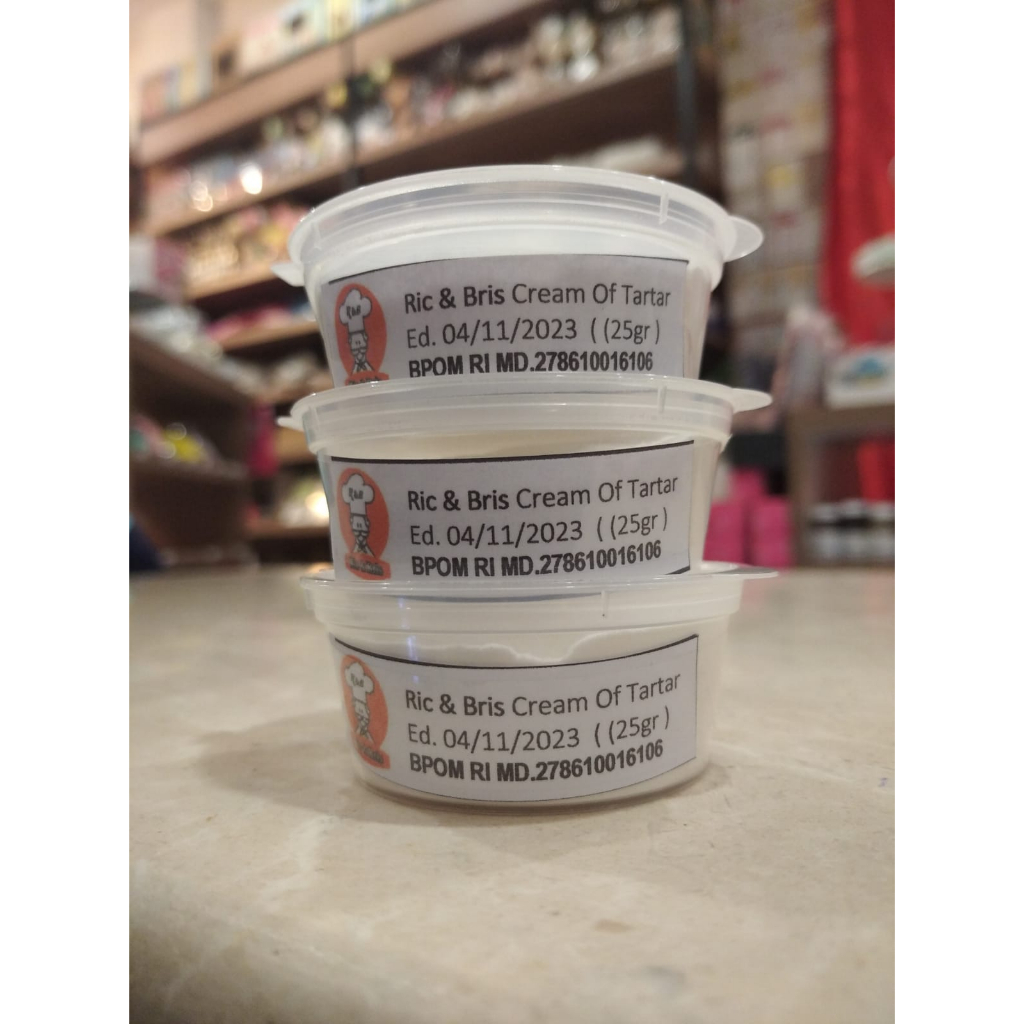 

Ric & Bris Cream Of Tartar kemasan Repack 25gr/ Cream of Tartar penstabil adonan kue / creamoftartar