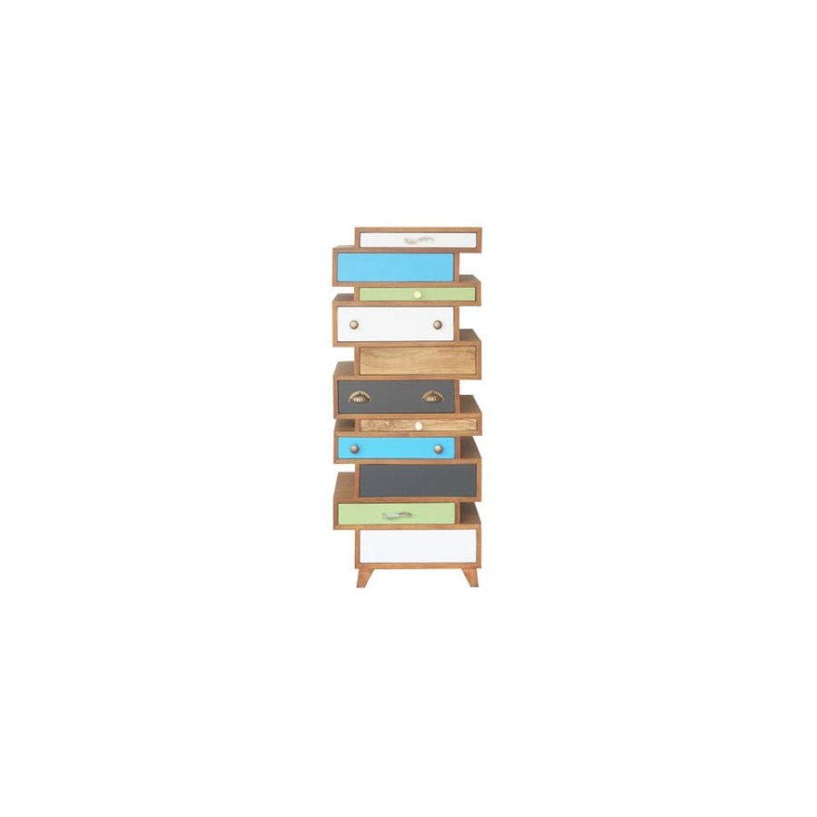 Rainbow Multiple Drawer Bahan Full Kayu Solid Pinus/Jati Belanda