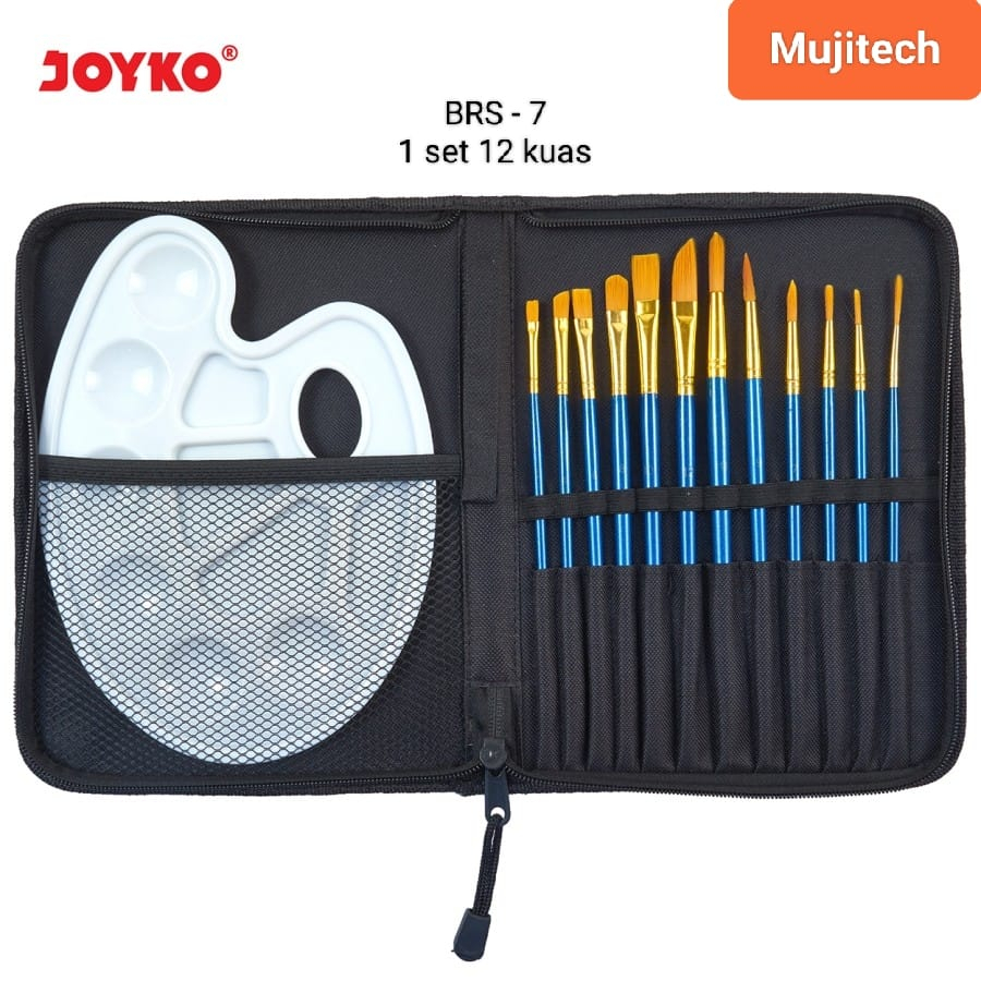 

JOYKO ART BRUSH PALLETE BAG 1 SET 12 KUAS LUKIS PALET ALAT SENI BRS-7