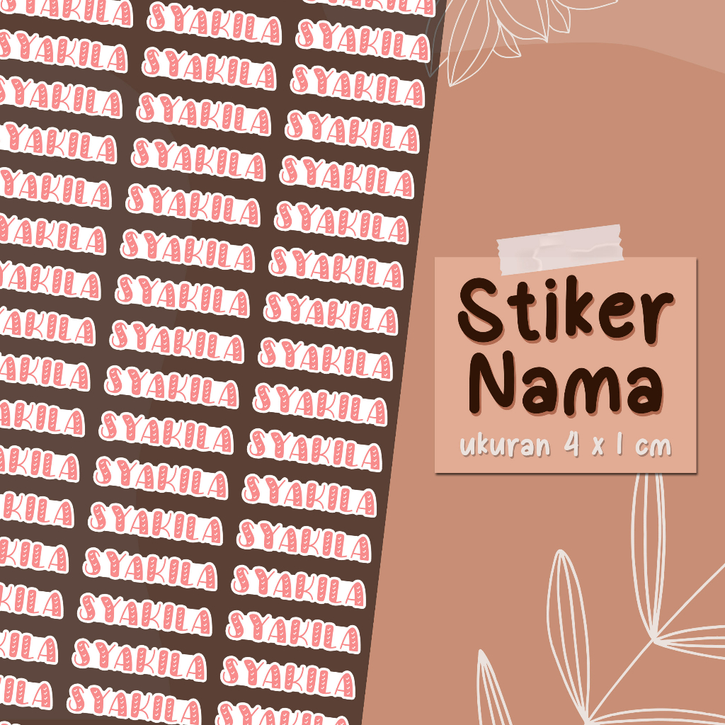 

STICKER NAMA FONT BENTUK