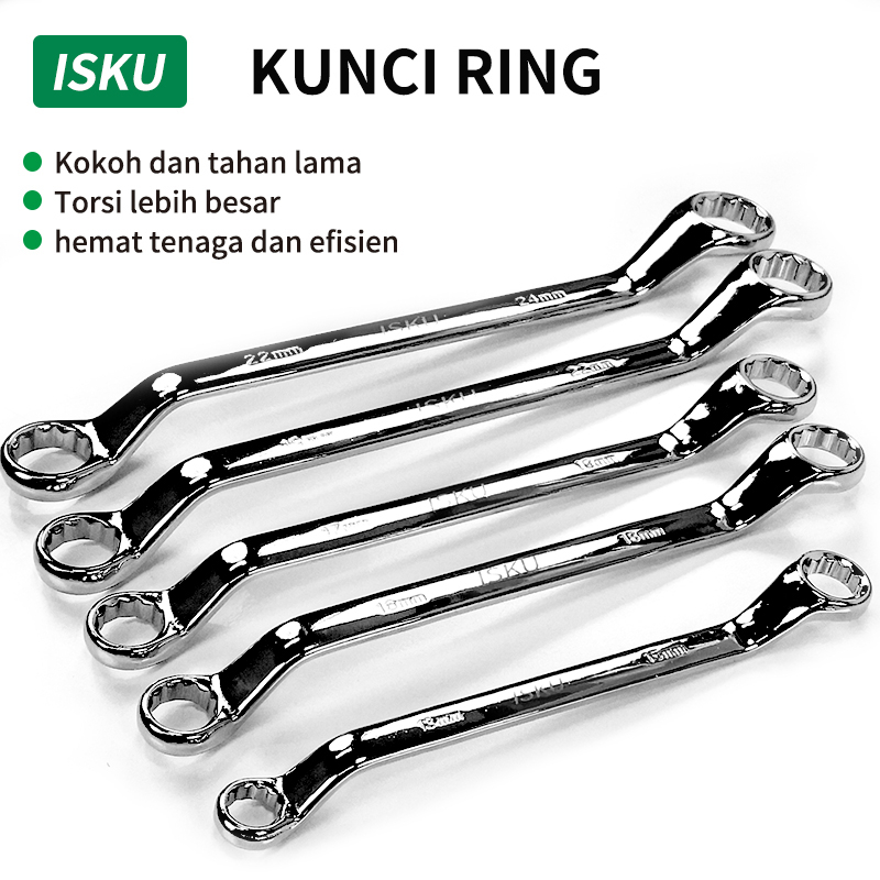 ISKU Kunci Double RING Lengkap 8X10MM Kunci Ring Pas