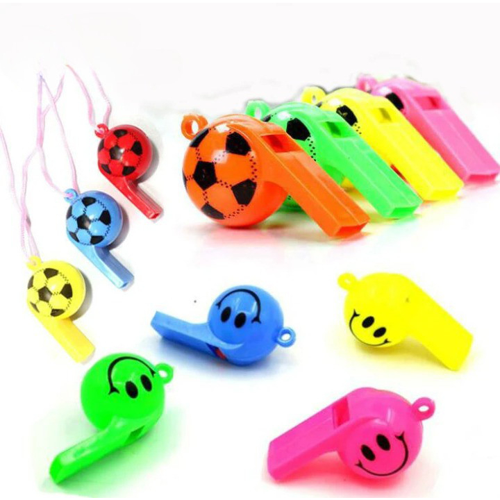 [100 Pcs] Peluit Mainan Anak / Pluit Bola Anak / Mainan Peluit Warna Warni / Festival Wistle