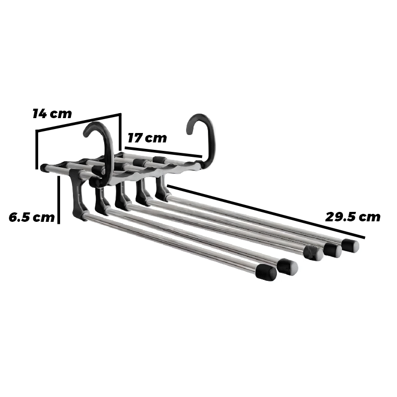 Gantungan 5 IN 1 Celana Multifungsi Magic Hanger Gantungan Baju Celana Jilbab Pakaian