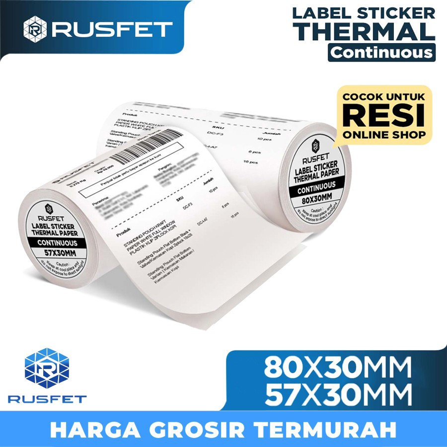 

Label Sticker Thermal Core CONTINUOUS Rusfet Barcode Resi Online Shop