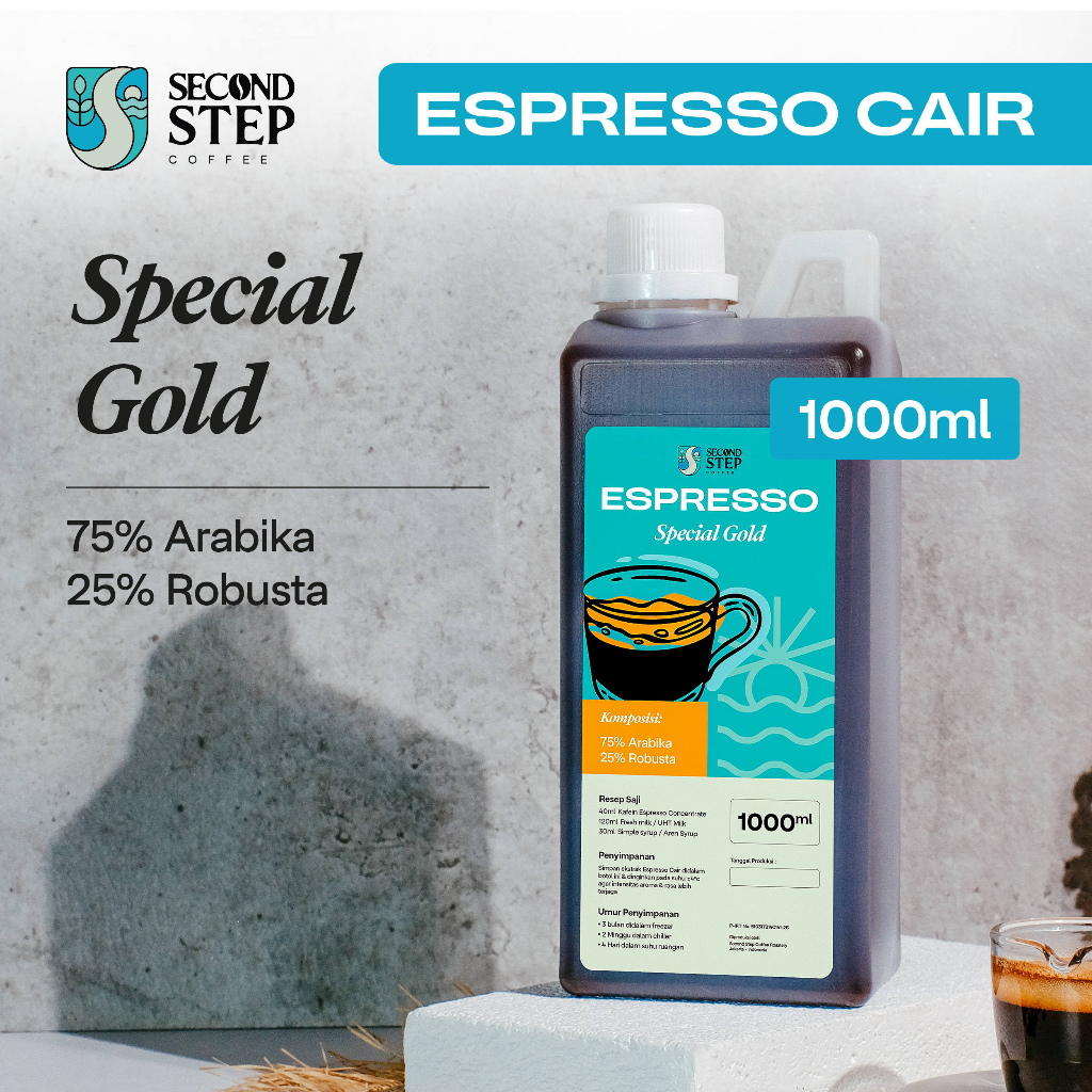 Espresso Cair Kopi Konsentrat Murni Special Gold Blend Minuman 1 Liter