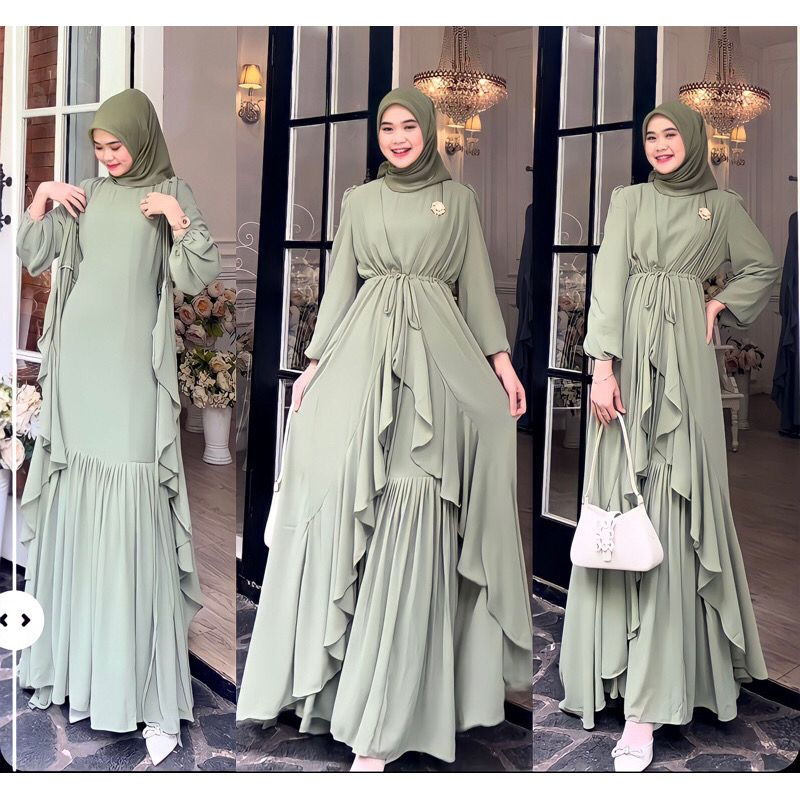 IRIN DRESS OUTER + INNER PREMIUM BUSUI FRIENDLY / Gamis Kondangan BAJU DEWASA MURAH TERBARU 2023