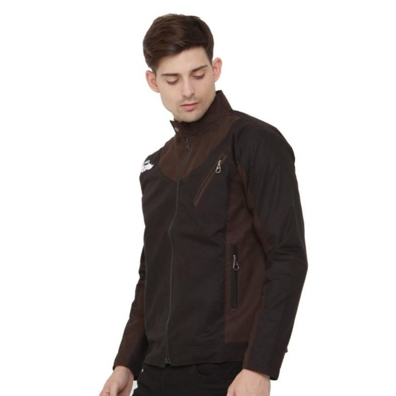 JAKET KANVAS JAVA SEVEN HITAM KOMBINASI