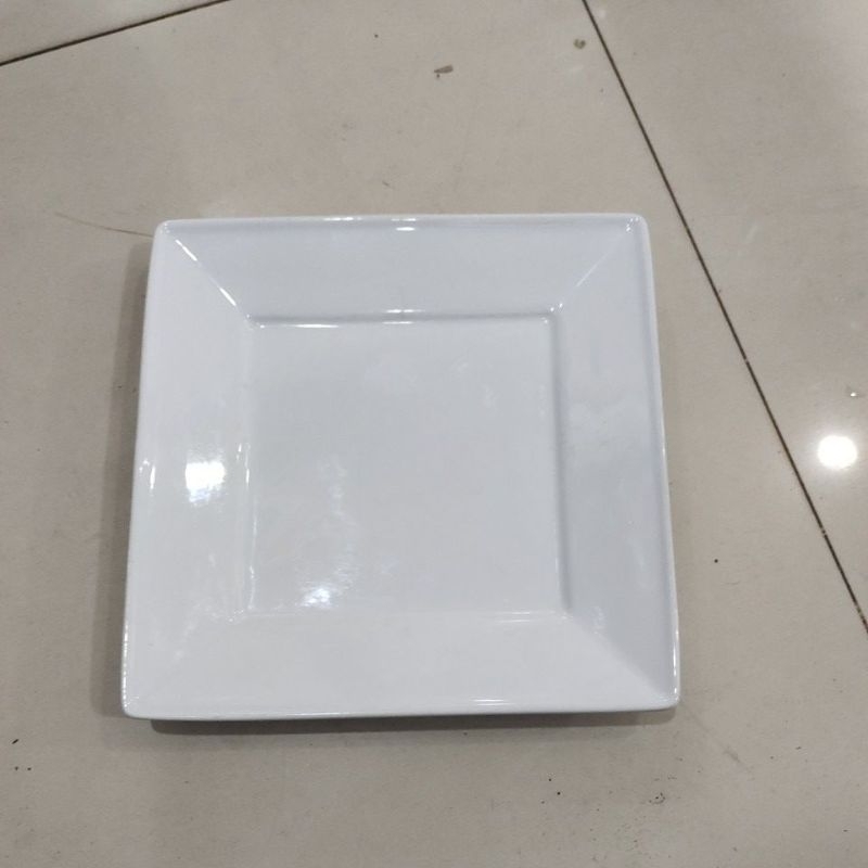 Piring Keramik | Piring Saji Keramik Persegi 25x25x3 |Piring Keramik Kotak