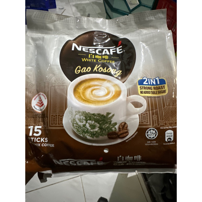 

Nescafe white coffee gao kosong 15 sticks