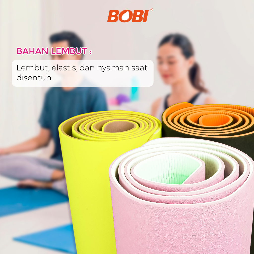 Yoga Mat Bobi // Matras Friendly Yoga Mat Anti Slip Tebal Premium // Matras Olahraga Sport &amp; Pilates Mat