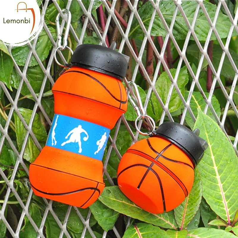 Botol Minum Anak Lipat Silikon Sedotan | Tumbler Minimalis Karakter Bola &amp; Basket