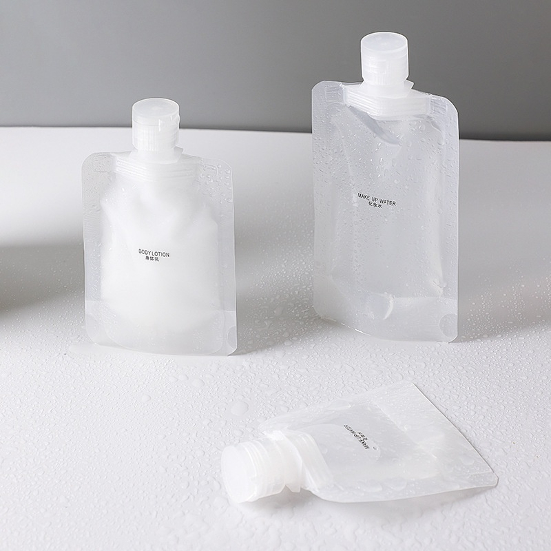 [DEASHOP] TRAVEL POUCH BOTOL TRANSPARAN WADAH REFILL TEMPAT ISI ULANG SHAMPO SABUN CAIR LOTION TONER - BOTOL PLASTIK FLIPTOP TRAVELING ORGANIZER POUCH