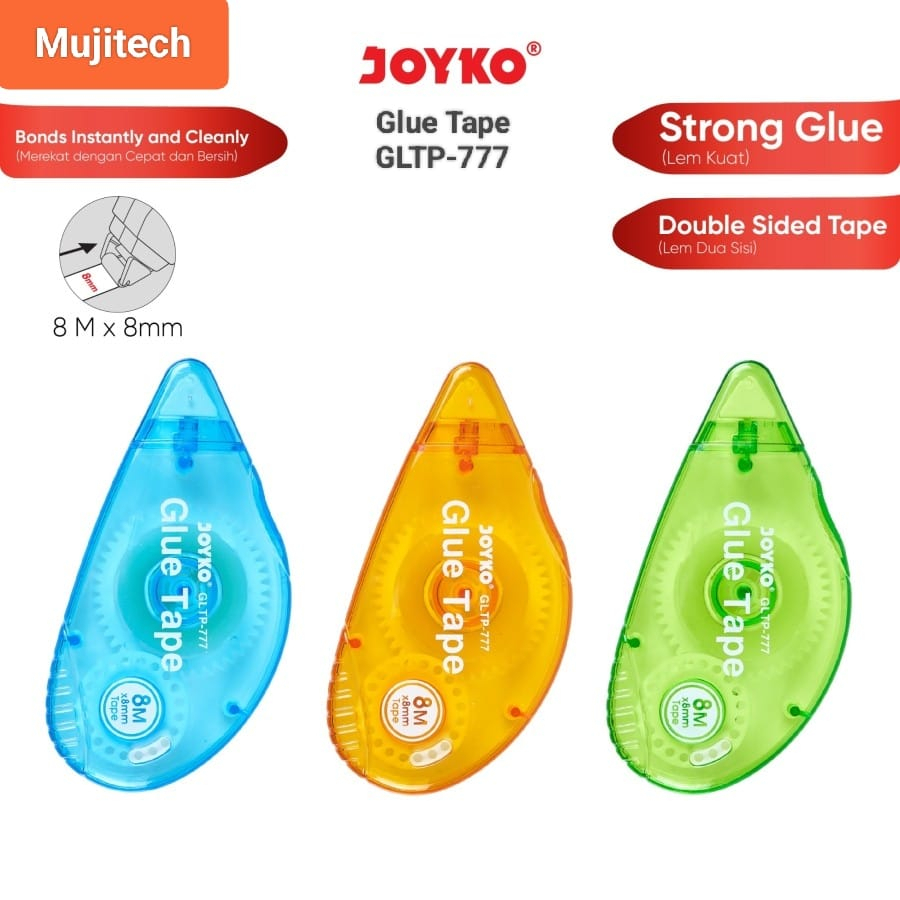 

JOYKO GLUE TAPE DOUBLE SIDE LEM PITA DUA SISI ROLLER GLTP-777