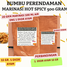 

Marinasi Hot Spicy 1 Kg-Tepung Randaman Ayam Pedas-GOJEK ONLY