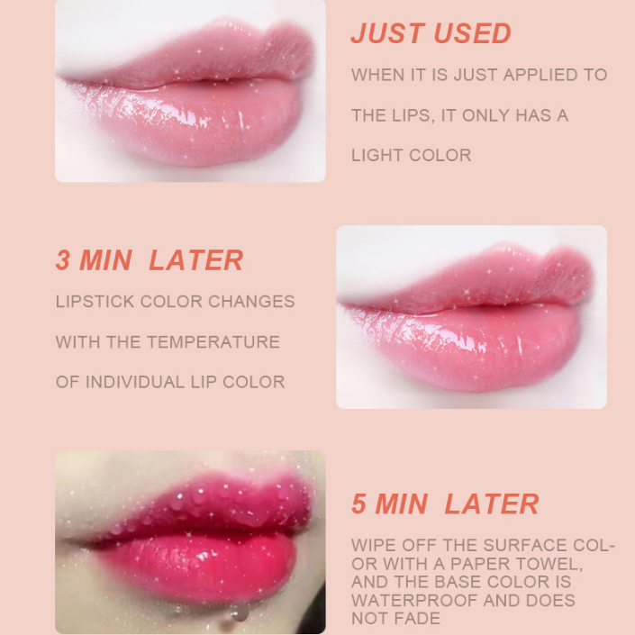 Lazy Lips Moisturizing Lip Glow Lipstik Change Color Pink Tahan Lama