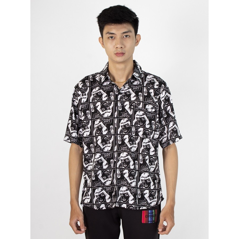 Fortrey Kemeja COMIX | Kemeja Pantai Pria Hawai | Kemeja Cowok Bali REGGAE | Kemeja Surffing Cowok L