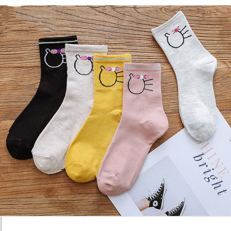 Kaos Kaki Wanita Cewek Panjang Diatas Matakaki Motif Lucu Korea Fashion Style Socks KK32 CYS