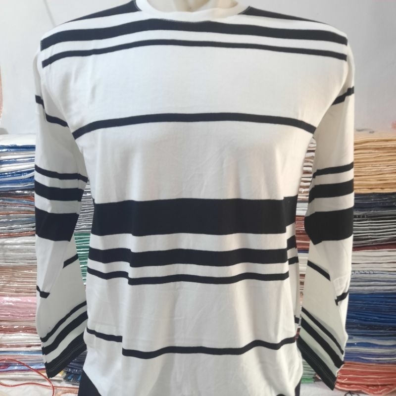 KAOS LENGAN PANJANG STRIPE/SALUR KATUN/SALUR RIB