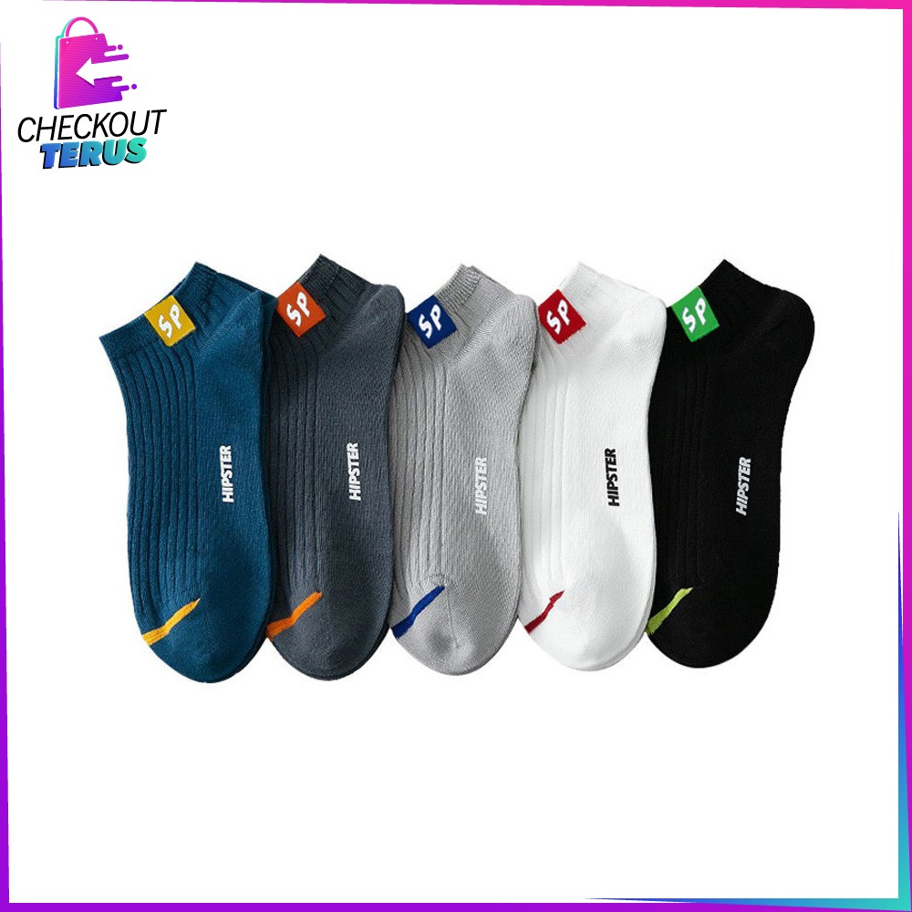 CT P577 Kaos Kaki Pria Wanita Polos Casual Motif Hipster Kaus Kaki Sport Pendek Ankle Socks Korea Unisex Semata Kaki  Import