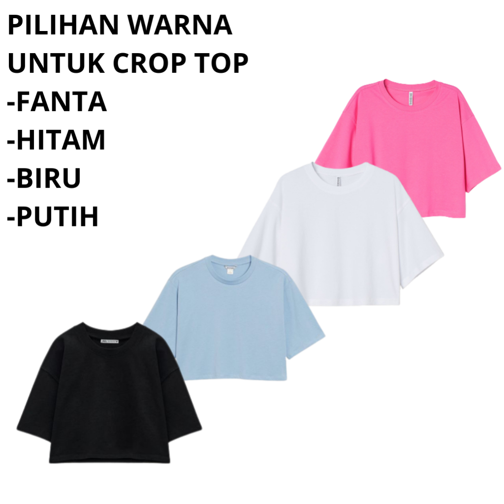 JBF Baju Crop Cewek Korea / One Set Crop Dan Celana Panjang Blue Girl