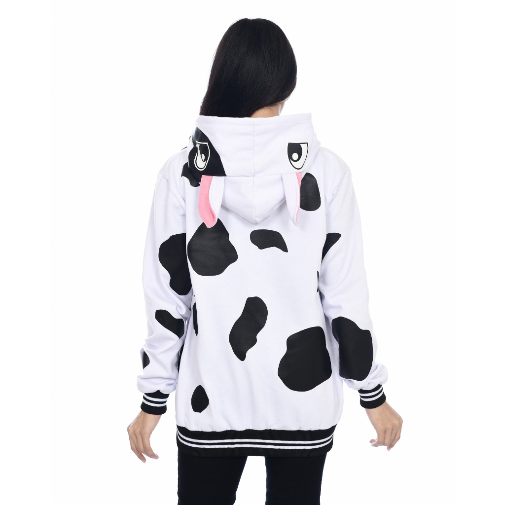 Cow Hoodie Sapi Lucu Oversize Jacket Jaket Wanita Oversized