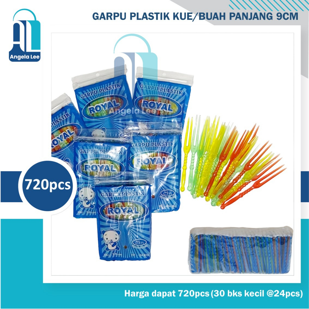 Garpu Plastik Kecil Kue Ulang Tahun Tar Buah Bolu Pesta Puding Warna Warni 9cm isi 12btg