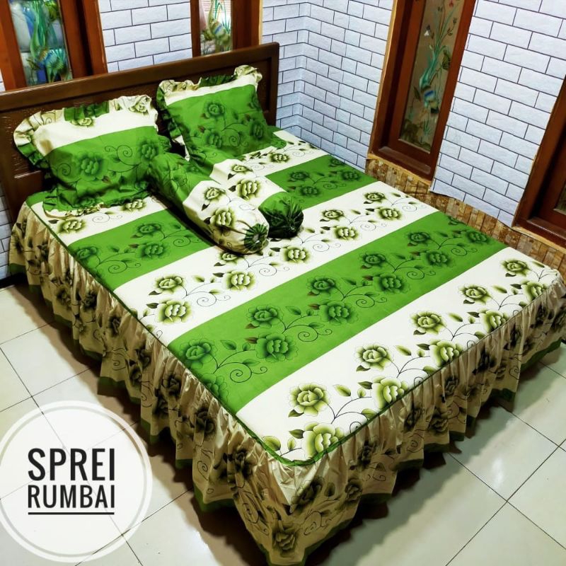 SPREI RUMBAI KING 180X200 / QUEN 160x200 SPREI RUMBAI FATA MOTIF