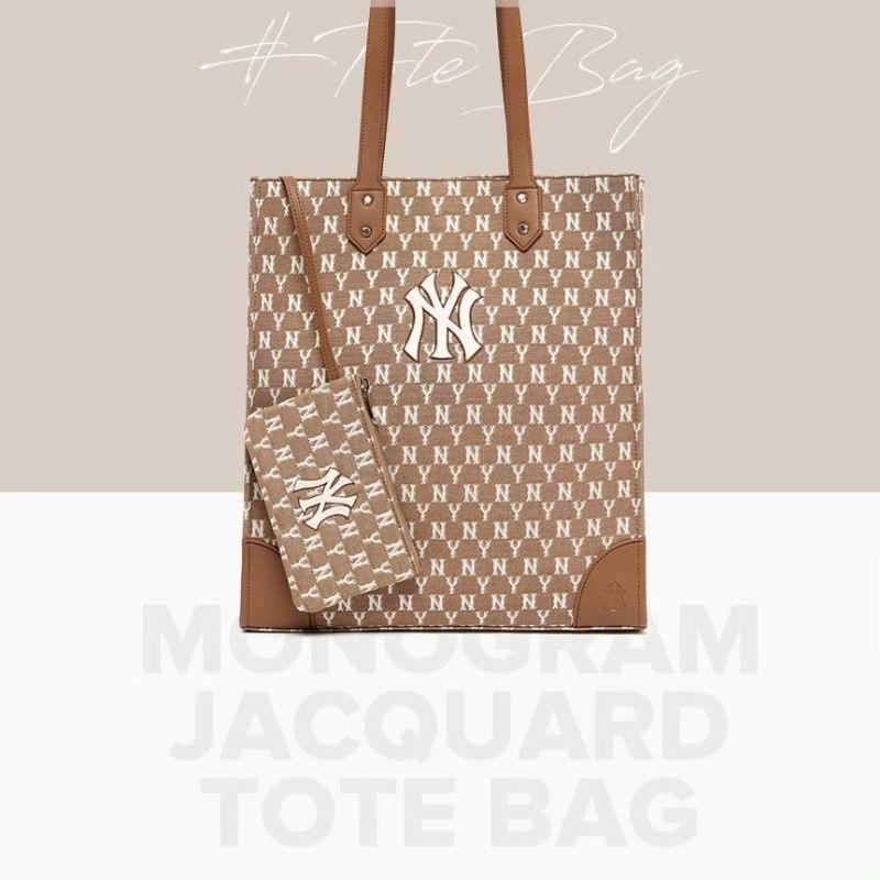 M*LB Monogram Jacquard Tote Bag New York Yankees UNISEX untuk pria wanita