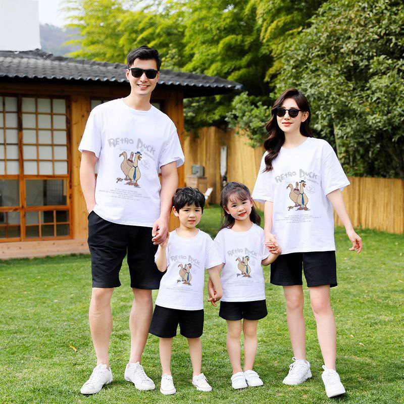 Amspro Baju Kaos Family Kaos Couple Baju Couple Keluarga Kaos Oversized Retro Duck