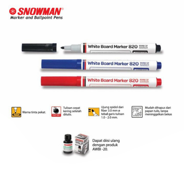 

Spidol Whiteboard Snowman ABG-820