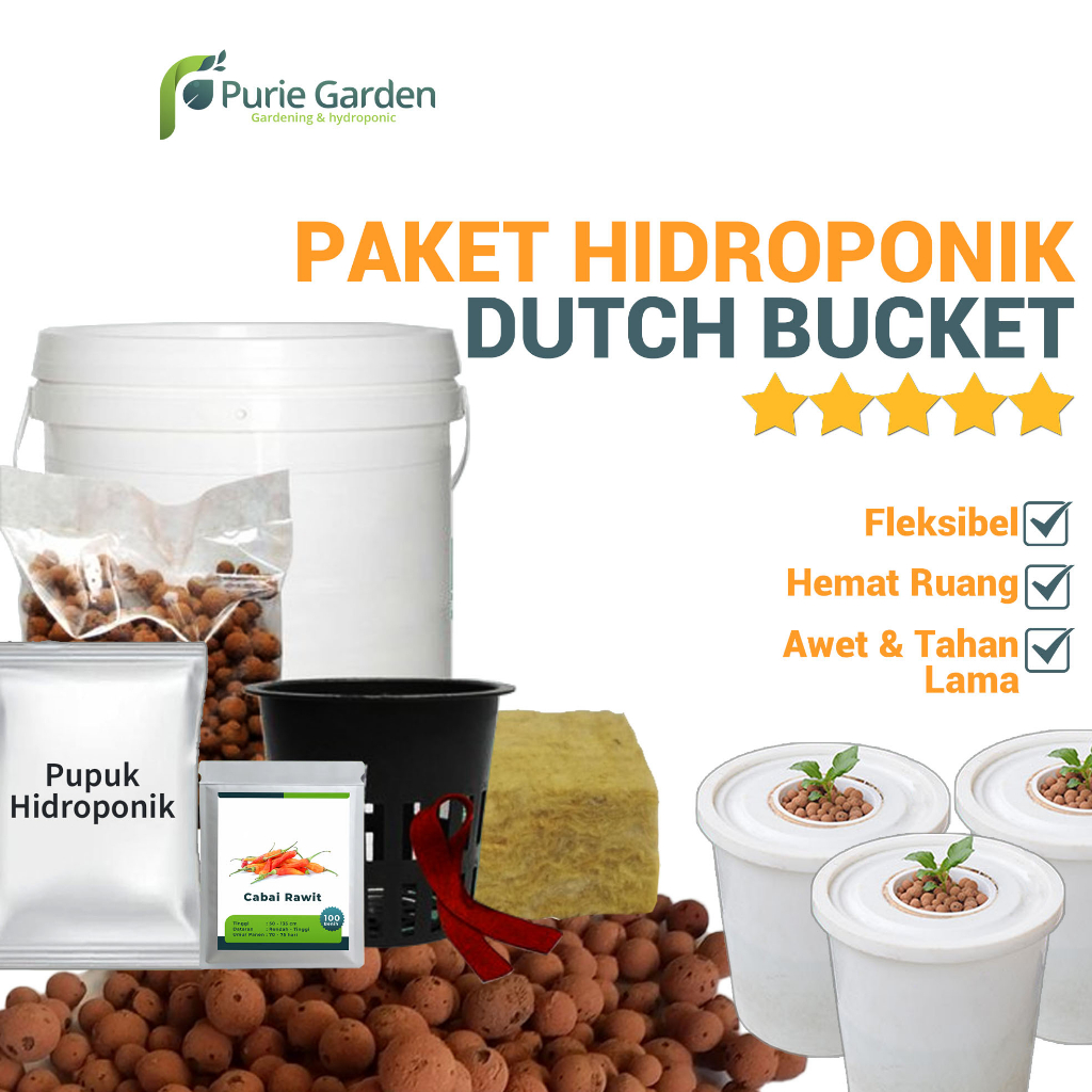 Paket Hidroponik Dutch Bucket Tanam Sayuran Buah &amp; Buah PG SBY