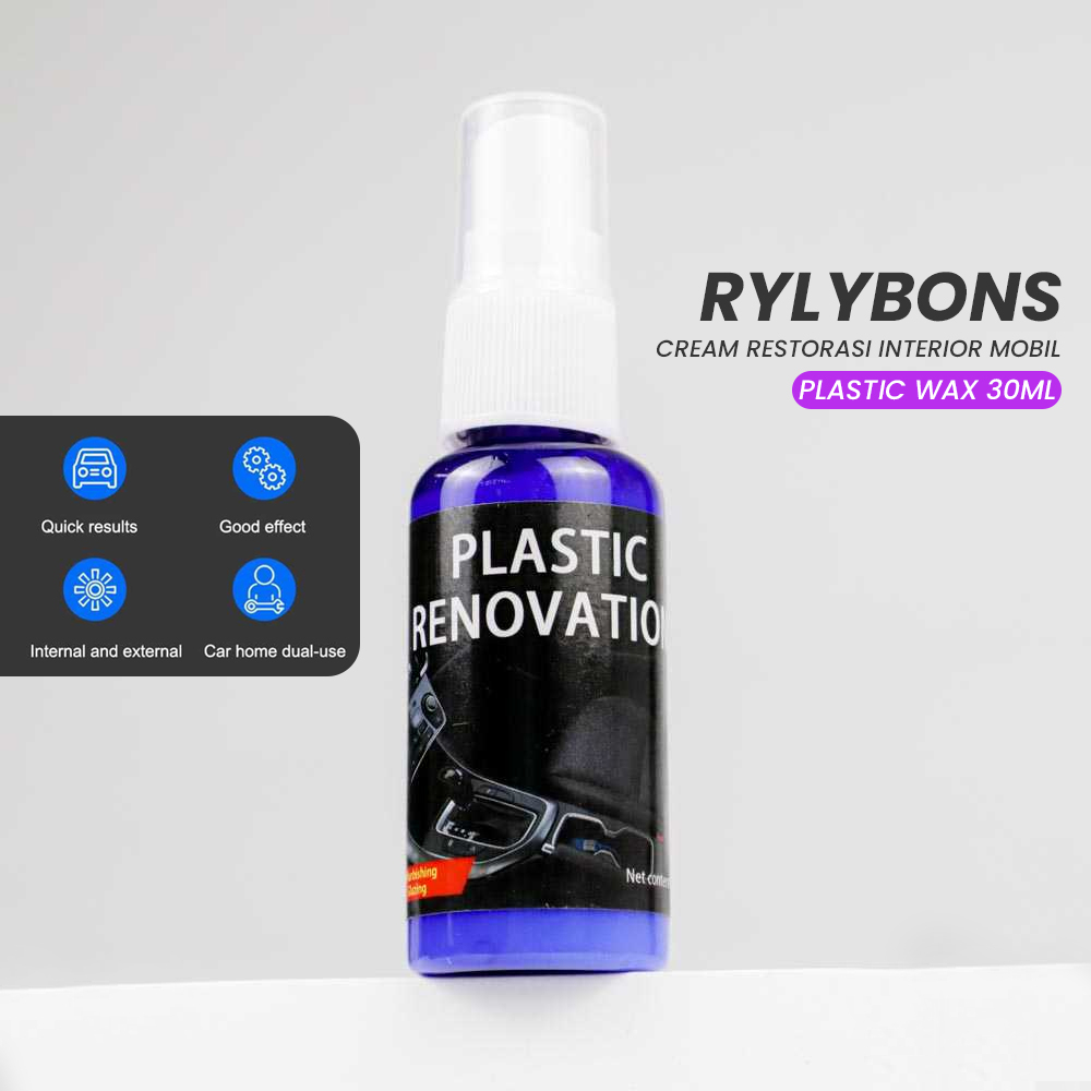 Rylybons Cream Restorasi Interior Mobil Car Plastic Wax Repair Agent 30 ml - Black