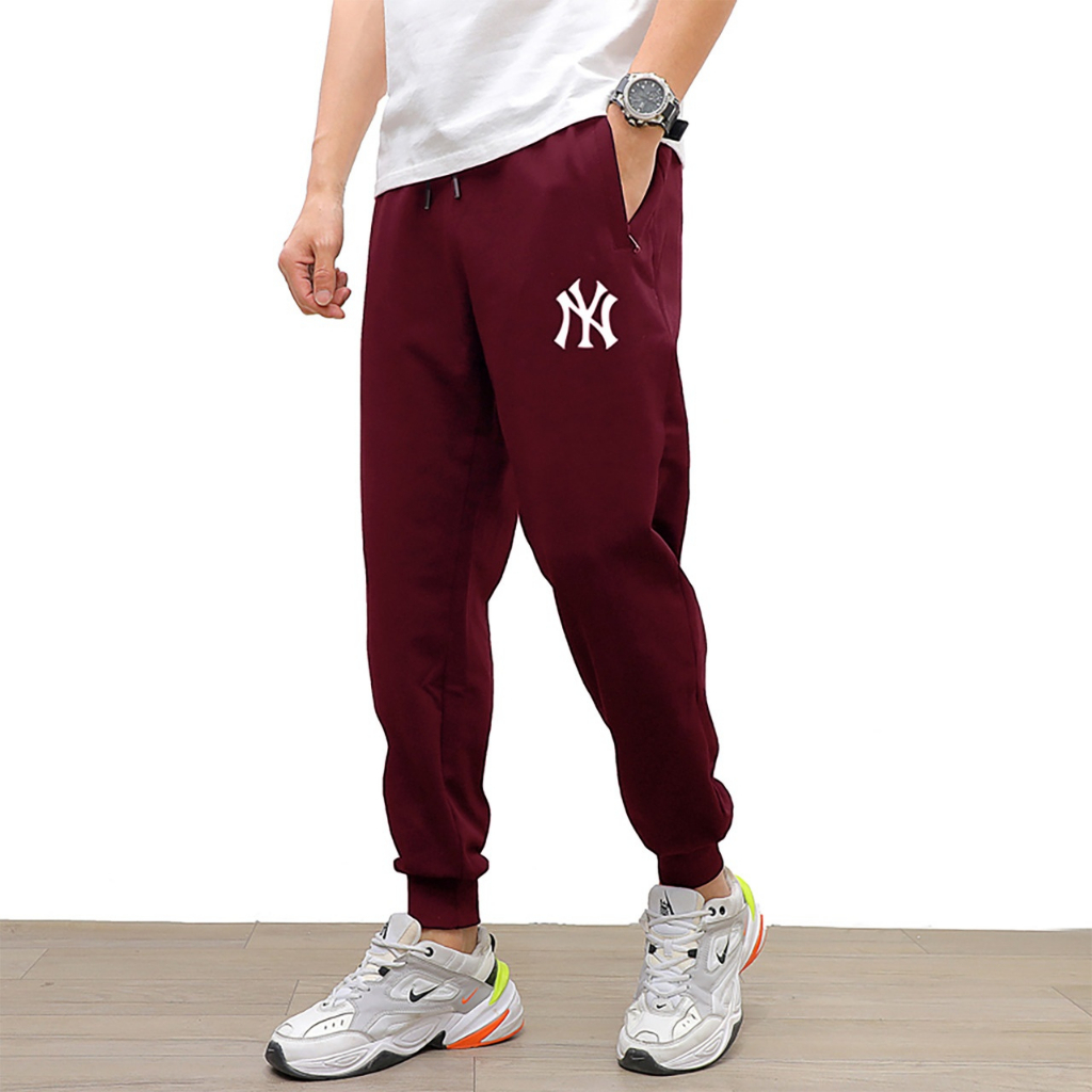 Celana Jogger Panjang Alan Bordir NY Pria SweatPant Joger Pant Santai Cowok