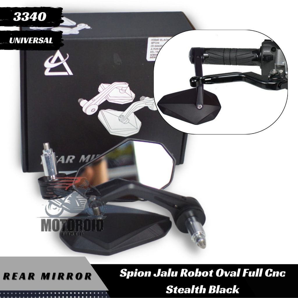 Spion Jalu Full Cnc Diamond Stealth Black Robot Oval