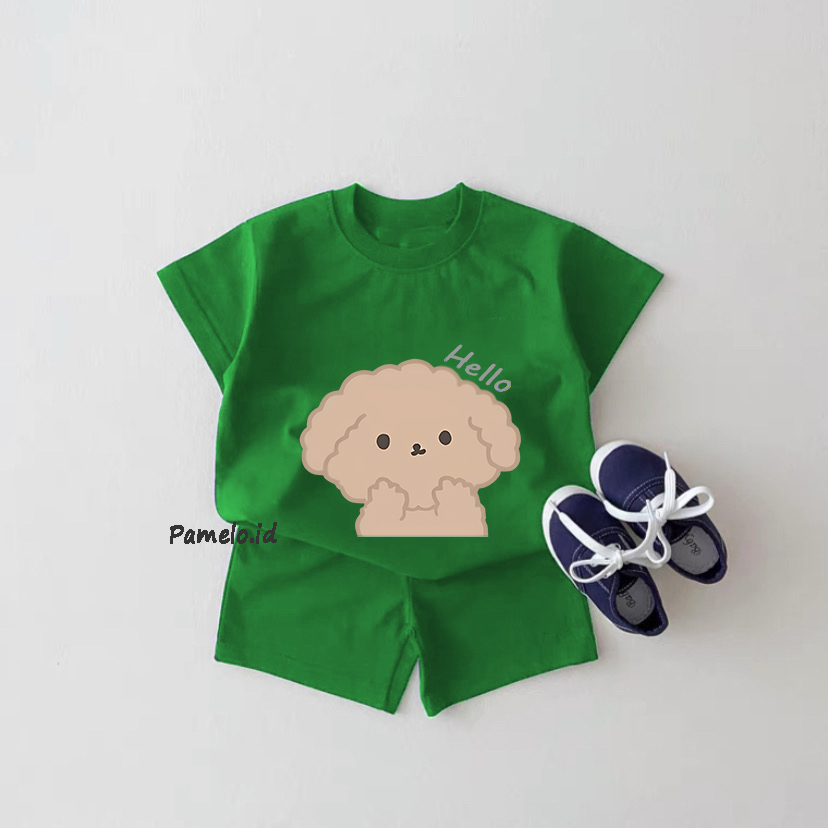 Pamelo.id Set Anak Viral / Hello Pupy / Fashion Anak / Stelan baju anak / Korea Style / Set Balita