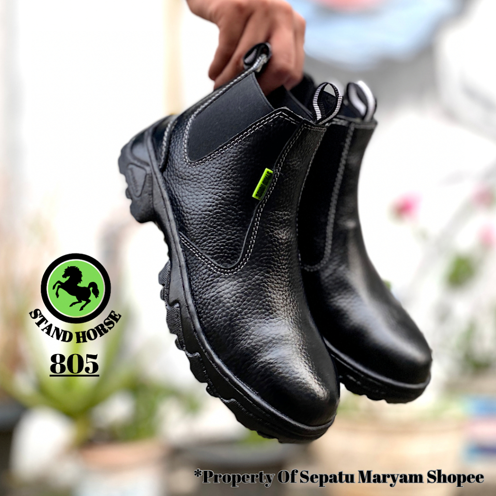 Sepatu Pria Safety Shoes Kulit Asli Sepatu Septy Ujung Besi Ori