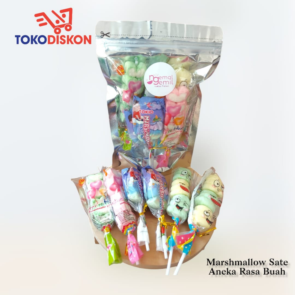 

Marshmallow Sate Aneka Rasa Buah Mix Marshmallow Lolipop Kualitas Premium