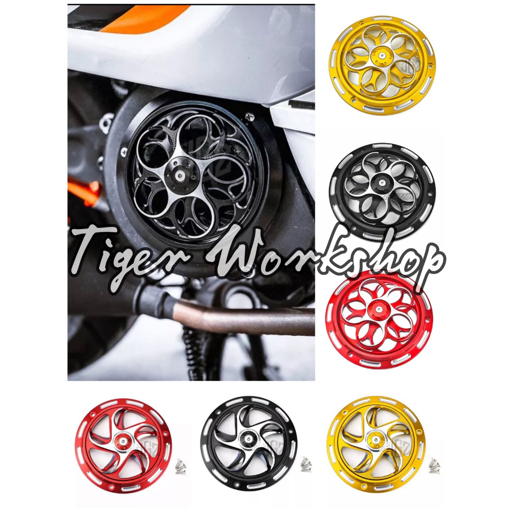 SPINNER COVER PELINDUNG KIPAS RADIATOR CNC VESPA SPRINT PRIMAVERA LX S125 SCOOPY BEAT FI MIO VARIO COVER KIPAS SPINNER CNC