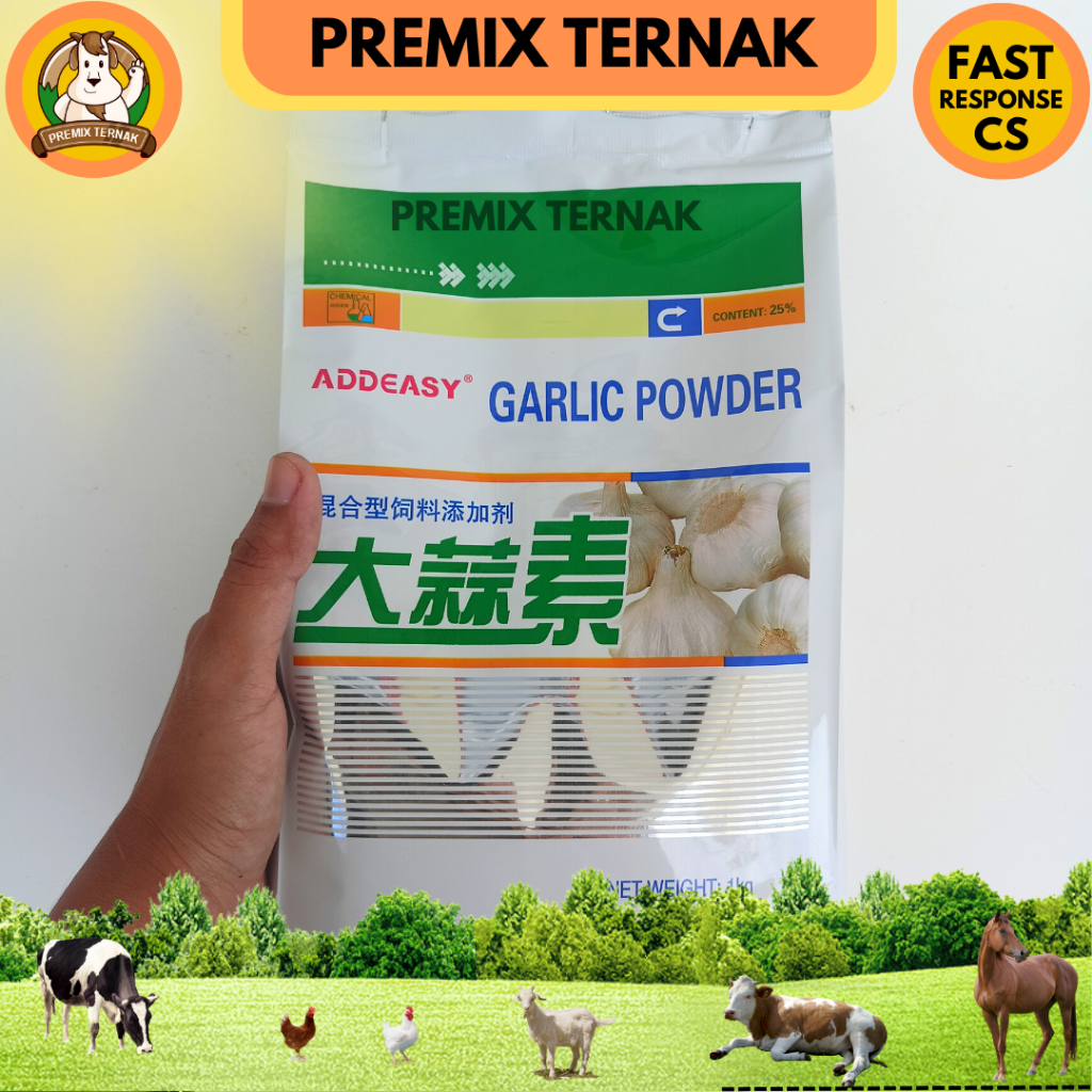 WEIFANG GARLIC POWDER 1KG - HERBAL GROWTH PROMOTOR - HGP PURE - FEED ADDITIVE HEWAN AYAM PETELUR PEDAGING SAPI